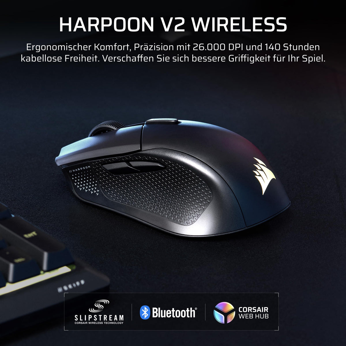 Corsair Harpoon v2 Wireless Gaming-Maus – Schwarz - CH-9311110-WW