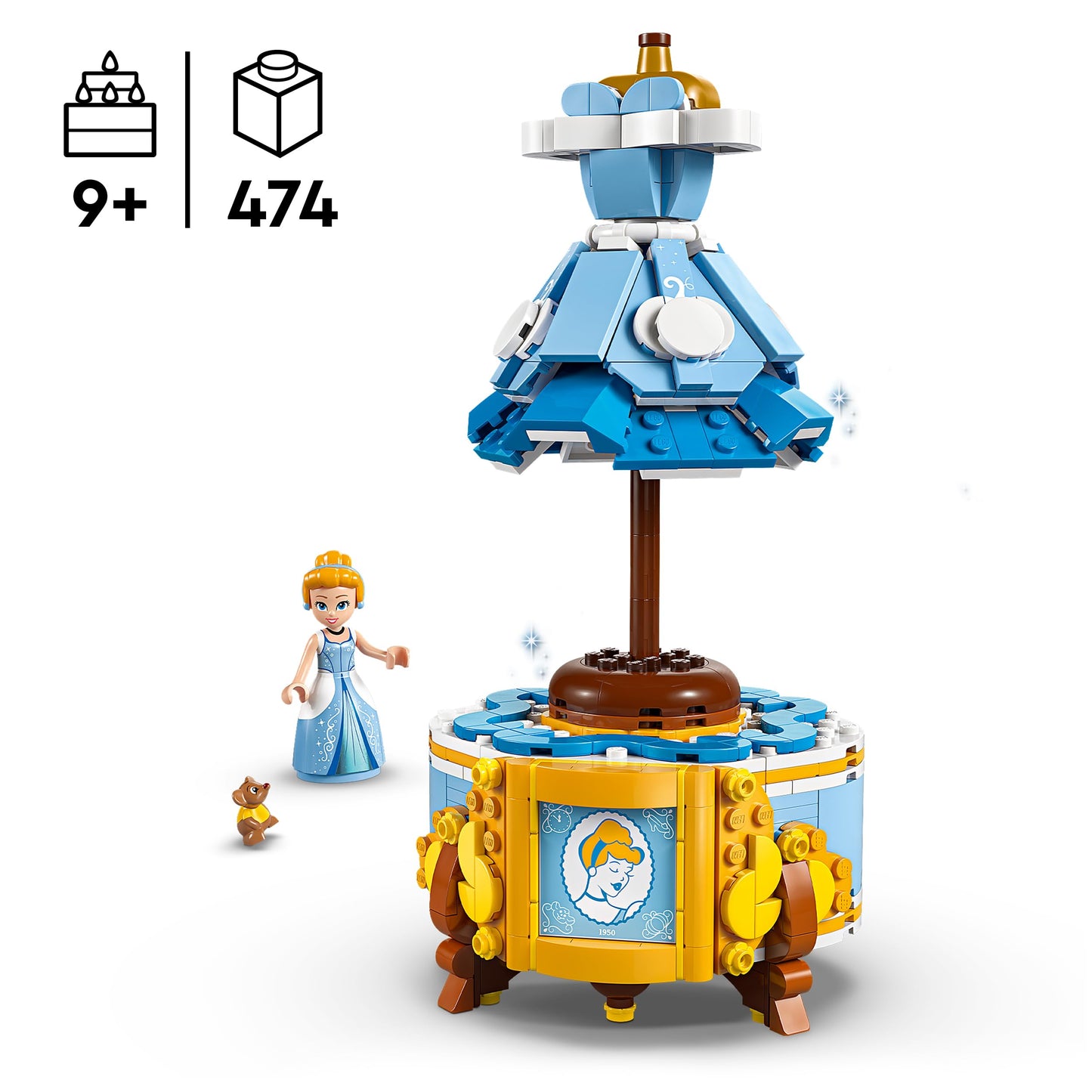 LEGO ǀ Disney Princess Cinderella's dress, toy for boys and girls aged 9 and up - includes a clothes rack, Cinderella mini-doll and mouse figure - creative playset 43266