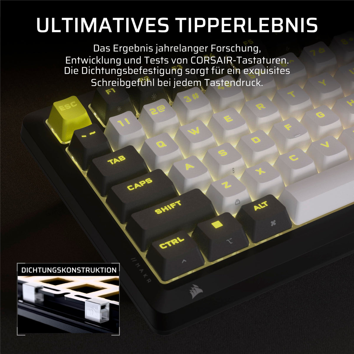 Corsair MAKR PRO 75 Hall Effect DIY-Kabelgebundenă Gaming-Tastatur - CH-91CE21G-DE