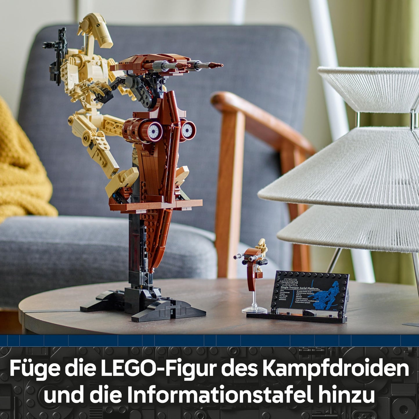 LEGO Star Wars 75428 Battle Droid with STAP building toy - play and display figure with speeder - collector's gift for boys aged 12 and over, teenagers and fans of The Phantom Menace
