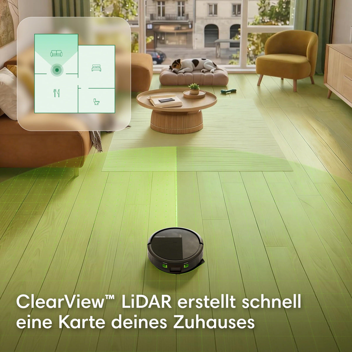iRobot Roomba® 115 Combo Vacuum and Mopping Robot + AutoEmpty™ Dock, 15k Pa suction power, brushes and mopping pad included, navigation with Clearview™ LiDAR, Black - Y454040