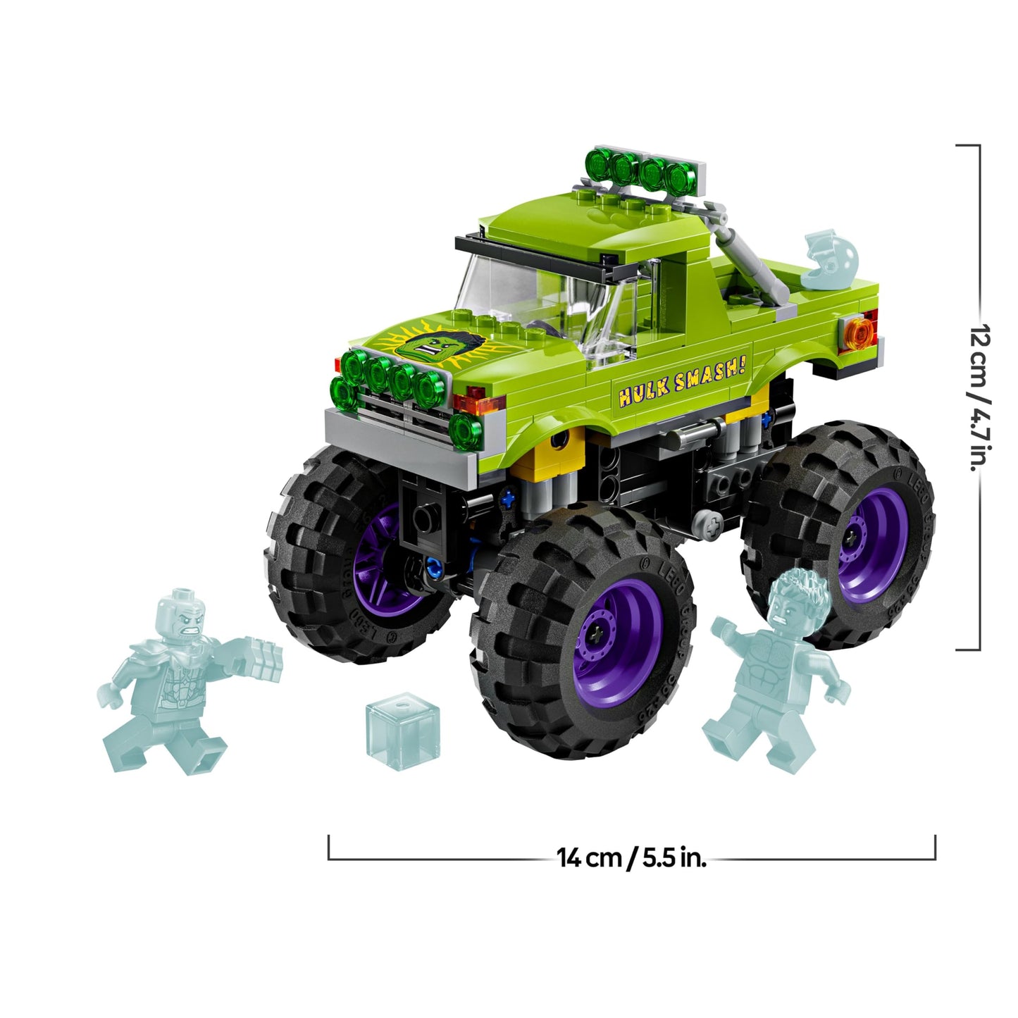 LEGO ǀ Marvel Hulk Truck vs. Thanos - Creative superhero toy - Avengers vehicle and minifigures - Monster truck for fun - Gift for boys and girls aged 7 and up - 76312