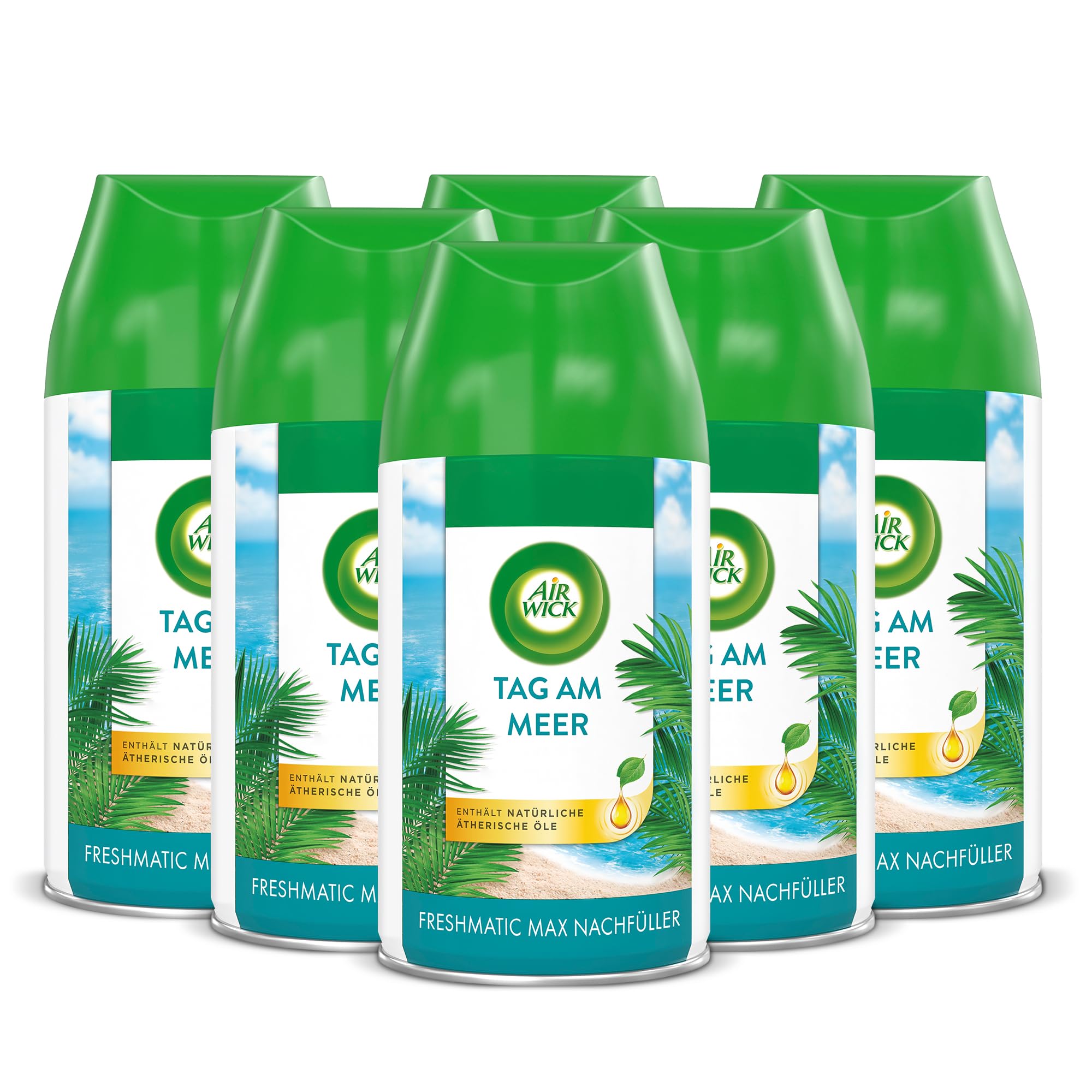 Air Wick Freshmatic Max – Refill Set – Automatic Room Spray – Room Fragrance Day at the Sea – 6 x 250 ml refills - 3234218