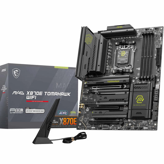 MSI MAG X870E Tomahawk WiFi Placă de bază, ATX - Suportă procesoare AMD Ryzen 9000/8000/7000, AM5-80A SPS VRM, DDR5 Memory Boost 8400+ MT/s (OC), PCIe 5.0 x16, M.2 Gen5, Wi-Fi 7, 5G LAN - 7E59-004R