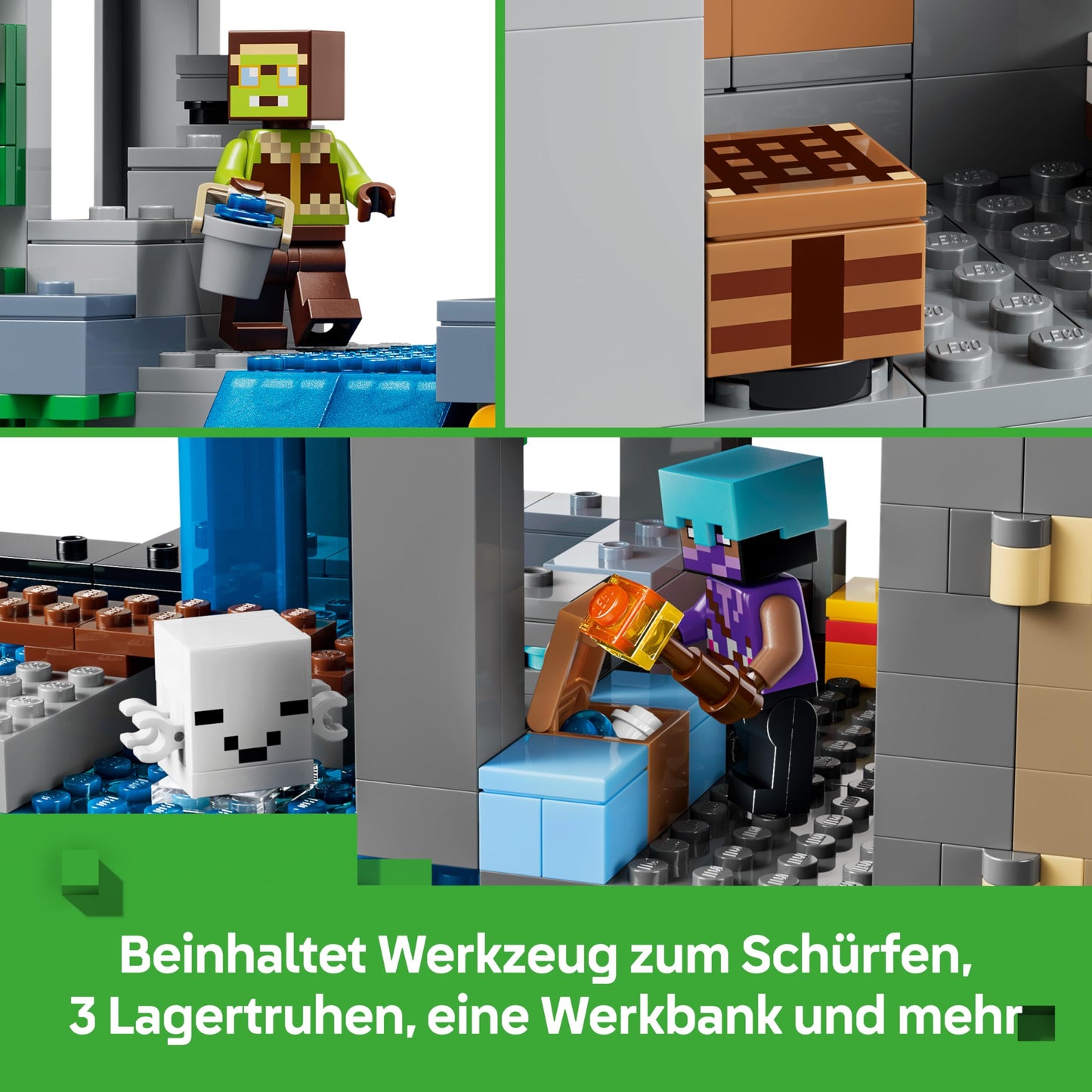 LEGO Minecraft Ghast Station - toy with 8 figures including 2 skeletons and 4 ghasts with accessories - room decoration for children - gaming gift for boys, girls and fans aged 9 and over - 21597