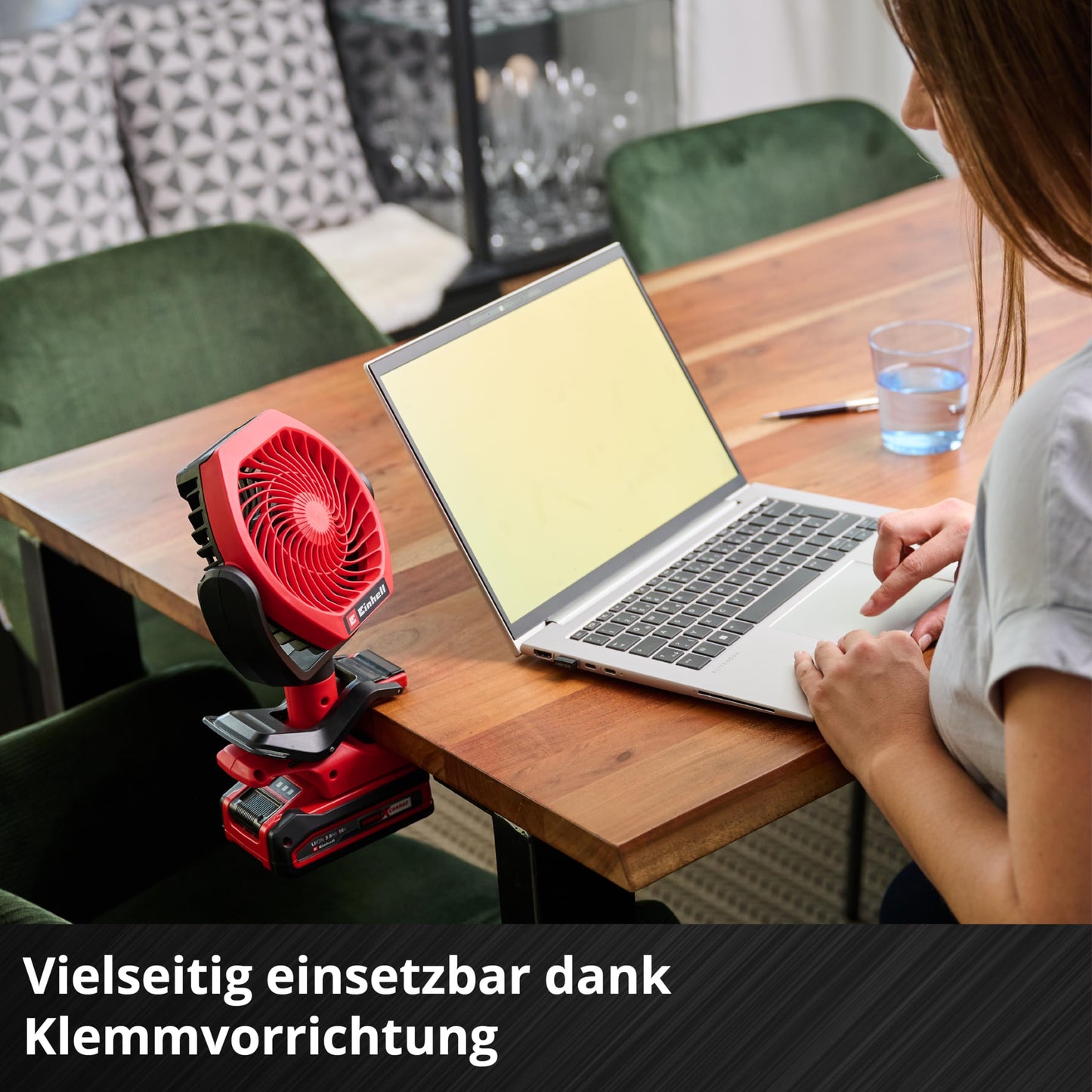 Einhell cordless fan GC-CF 18/110 Li-Solo Power X-Change (18 V, brushless, 3 speed levels, infinitely adjustable, many mounting options, without battery) - 3408061