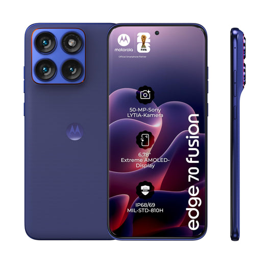 Motorola Edge 70 Fusion Smartphone 50MP Camera 8-256GB Orient Blue - PBBDOOO9SE