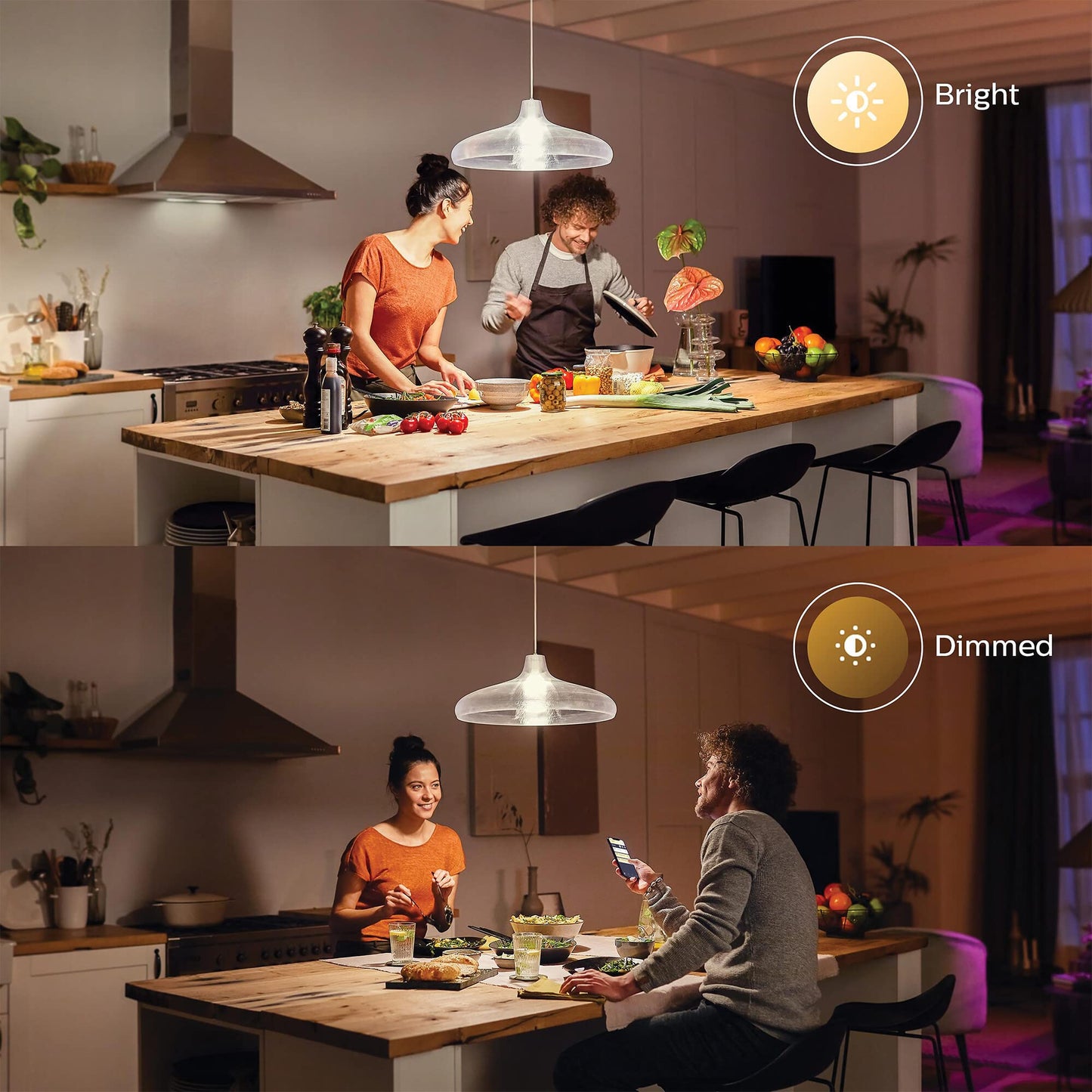 Philips Hue White E27 LED light bulb, 1600lm, warm white, dimmable, controllable via app, compatible with Amazon Alexa (Echo, Echo Dot), old generation - 929002334904