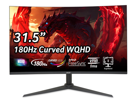 Acer Nitro XZ322QUV3 Gaming Monitor 32 inch (80 cm) WQHD, 180Hz, Curved - UM.JX0EE.306