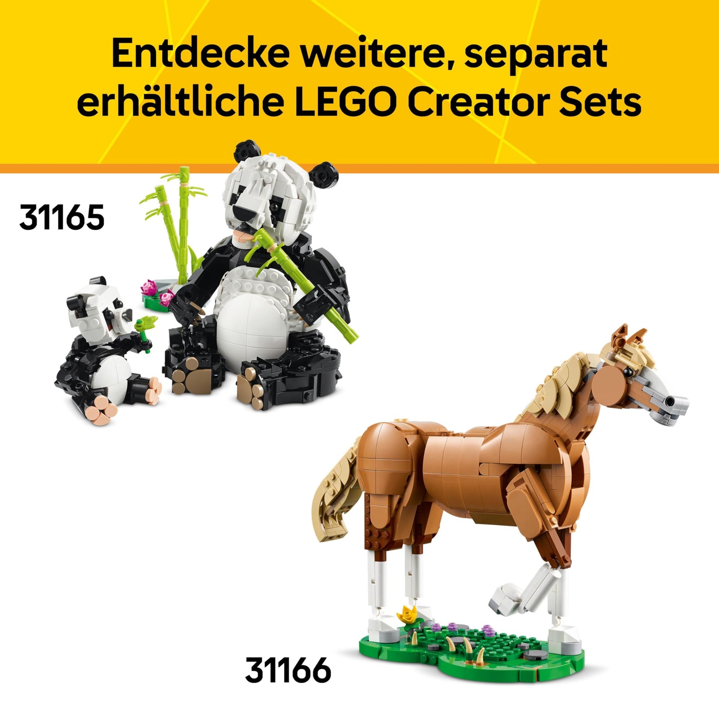 LEGO Creator 3in1 Wild Animals: Tropical Toucan with a Flower - Toy Animal Transforms into a Butterfly Figure or a Tropical Fish - Creative Gift for 7+ Year Old Girls & Boys - 31173