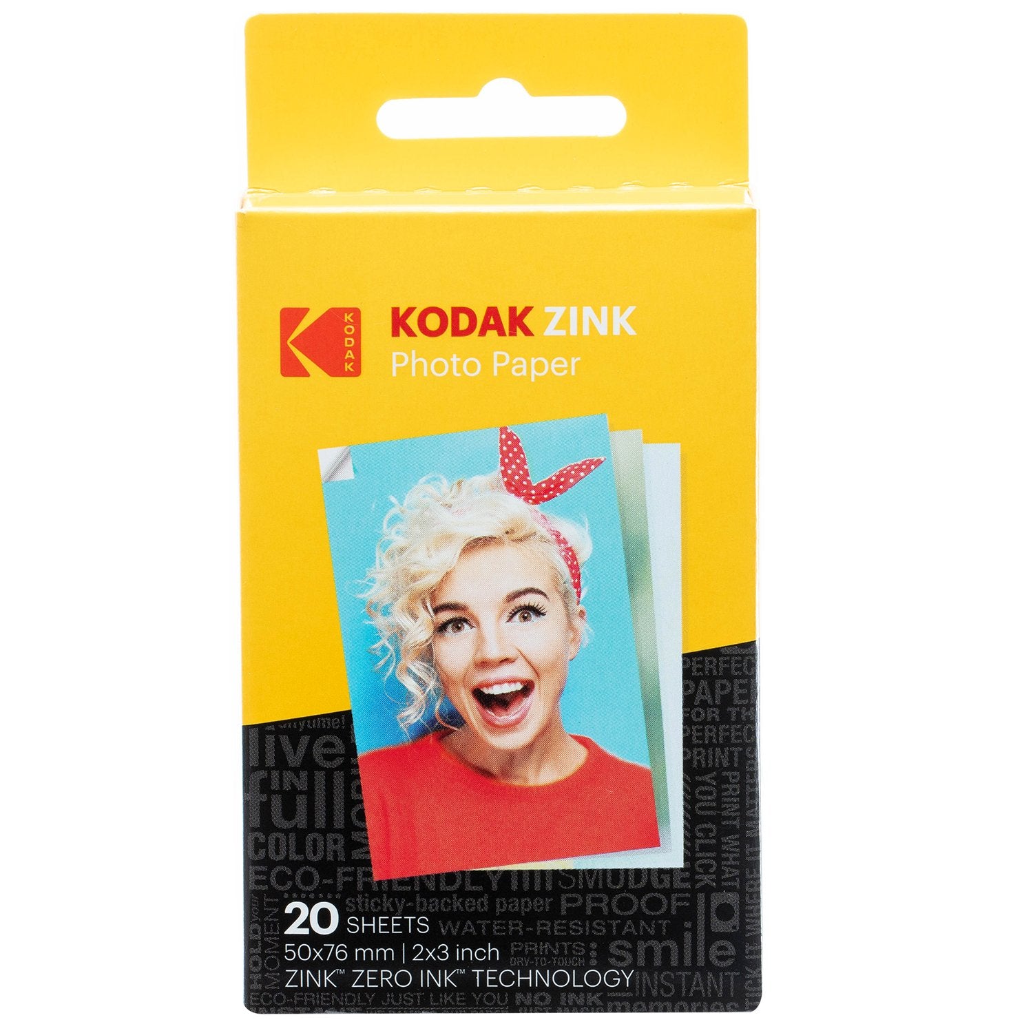 KODAK 2 x 3" (5.1 x 7.5 cm) Premium ZINK Adhesive Backed Photo Paper (20 Sheets), Compatible with Kodak Step, Step Slim, Printomatic, Printomatic+, Smile+, Step Touch - ROD-Z2X320