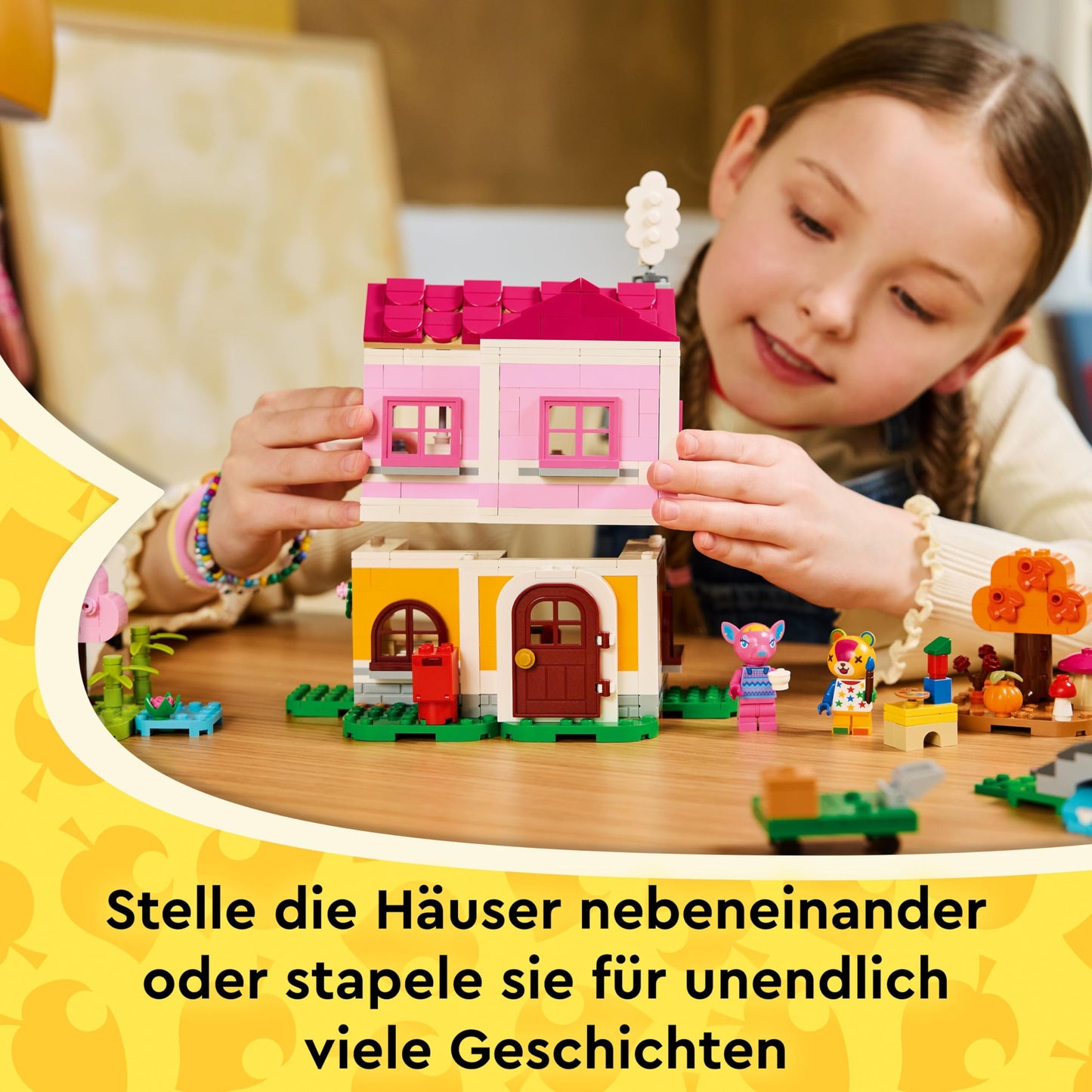 LEGO Animal Crossing - Creative Houses: Seasons of Fun - 2-in-1 playset with 2 playhouses, minifigures of Stitches, Feline & Grimm - Gamer gift for girls, boys aged 7 and up - 77057