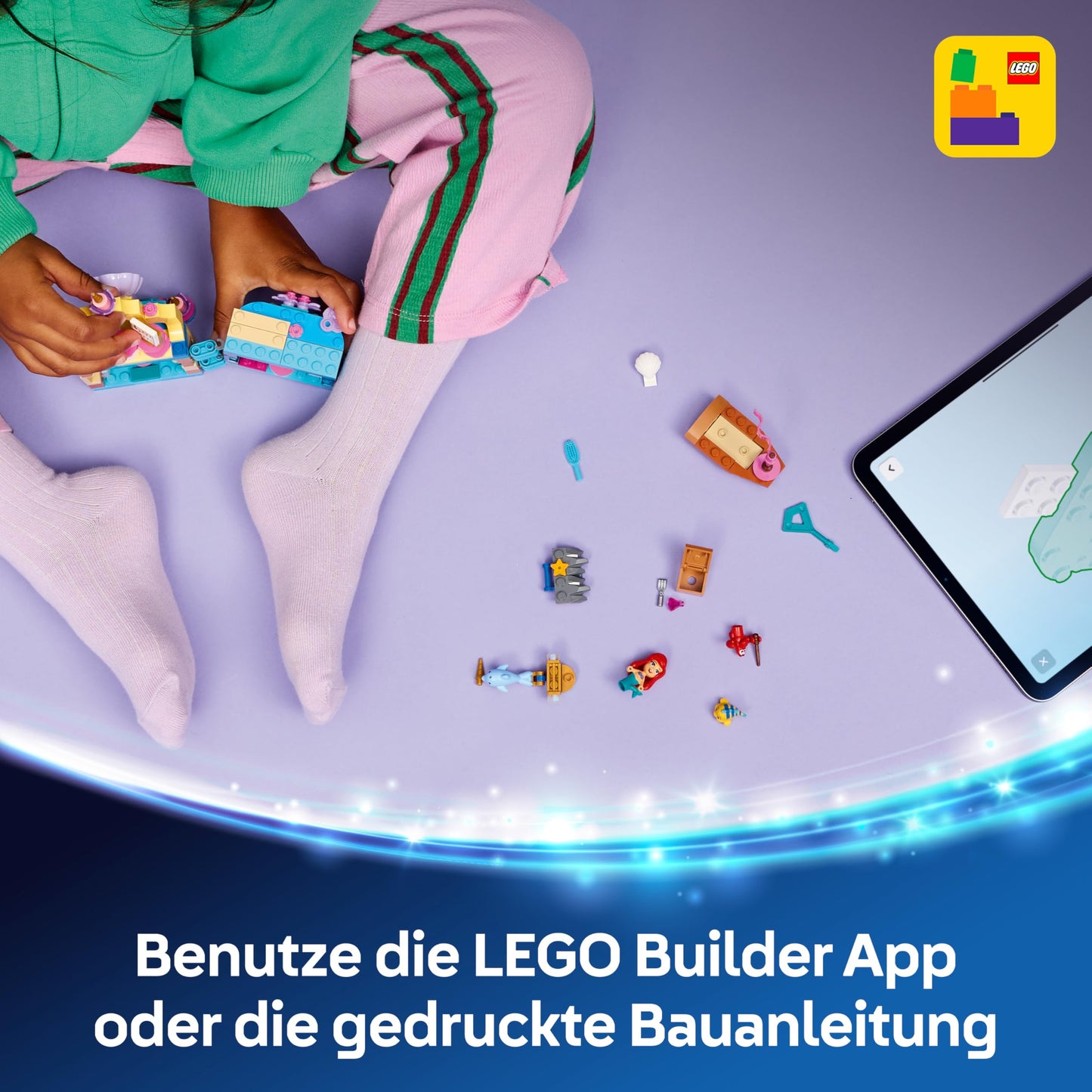 LEGO ǀ Disney Princess Ariel's Magic Mini Castle - Toy Castle from The Little Mermaid with a Micro Doll, Animal Figures Sebastian & Fabius - Gift for Girls from 5 Years - 43285