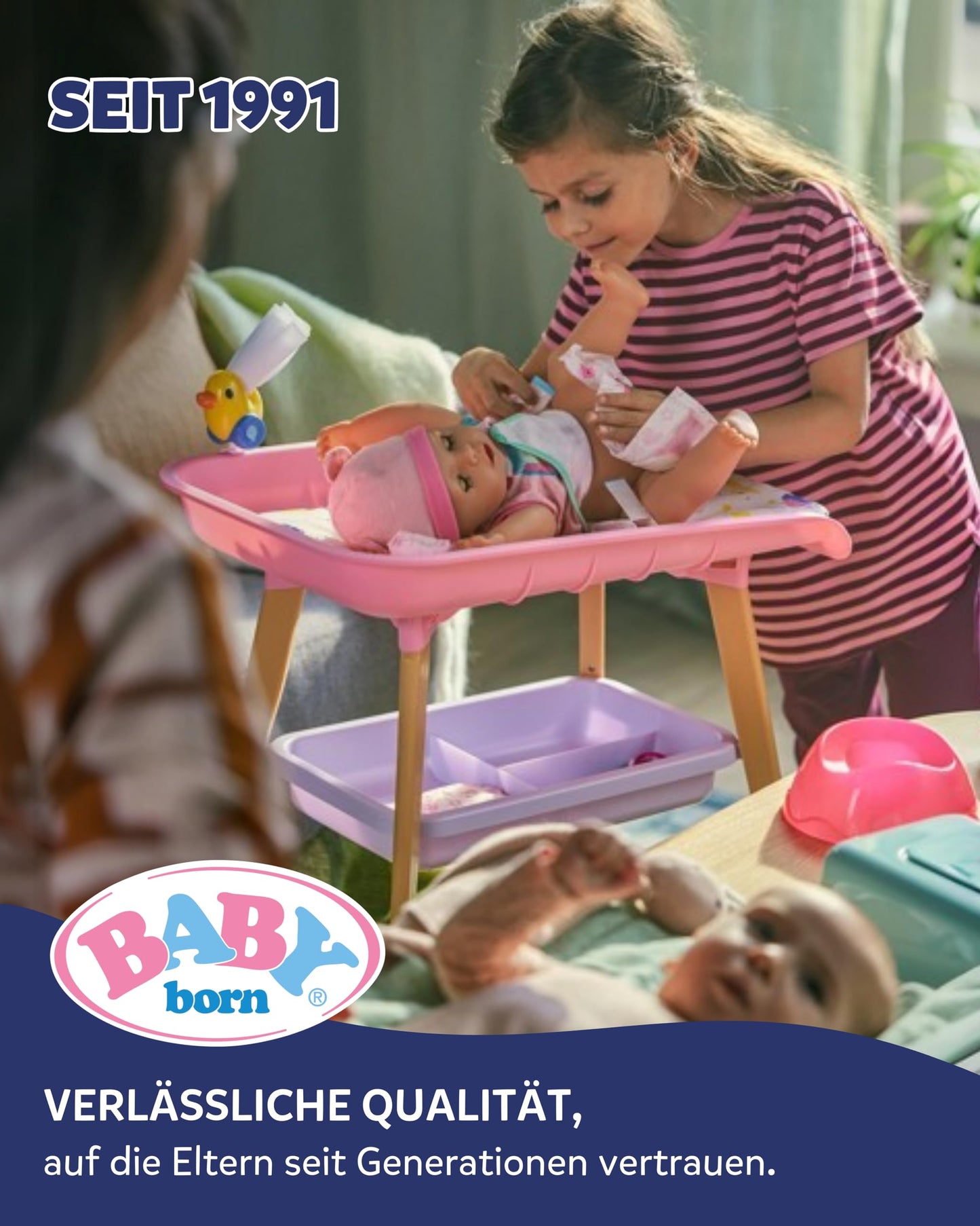 BABY Born Emma - 43 cm tall baby doll - 10 functions including accessories & romper - Works completely without batteries - Suitable for children aged 3 and over - 836392