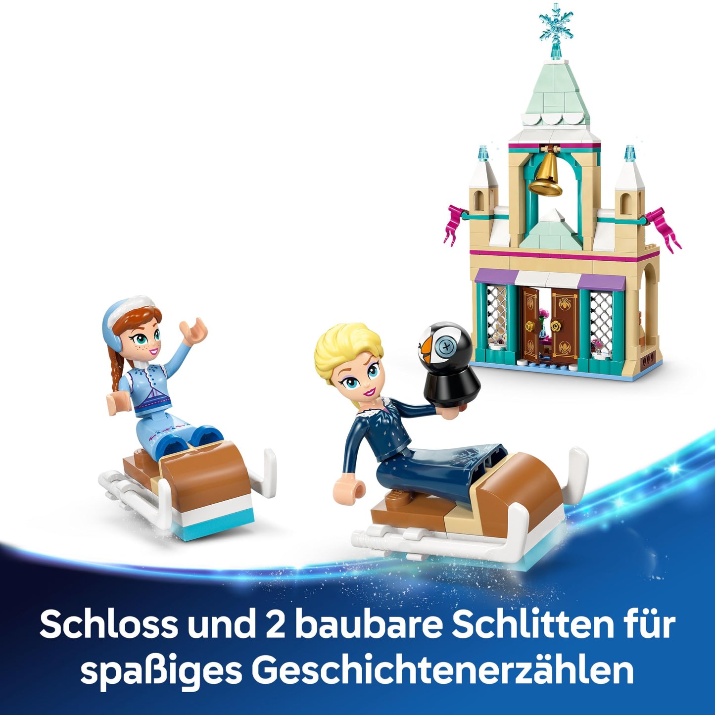 LEGO ǀ Disney Frozen The Arendelle Castle - Toy with Anna & ELSA minifigures as well as Olaf & Penguin figures - Princess castle toy - Creative gift for girls aged 5 and over - 43265
