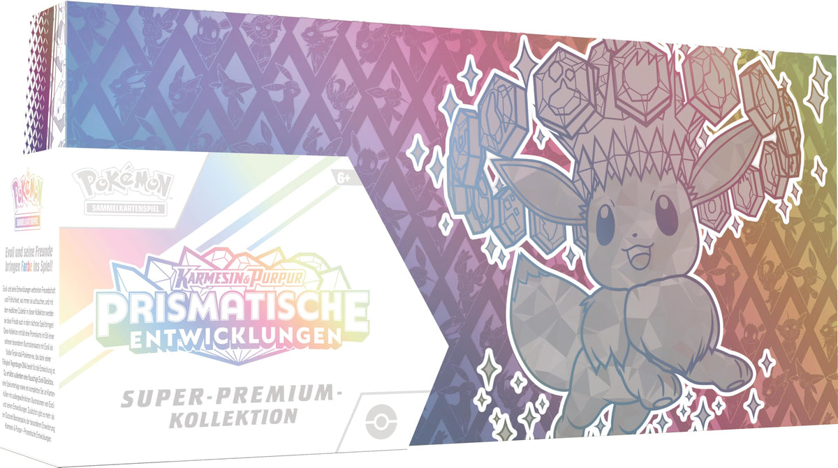 Pokémon Trading Card Game: Super Premium Collection Scarlet & Violet – Paradoxical Evolutions (1 holographic full-art promo card, 1 fluffy Eevee deck box & 15 booster packs) - Super-Premium-Kollektion