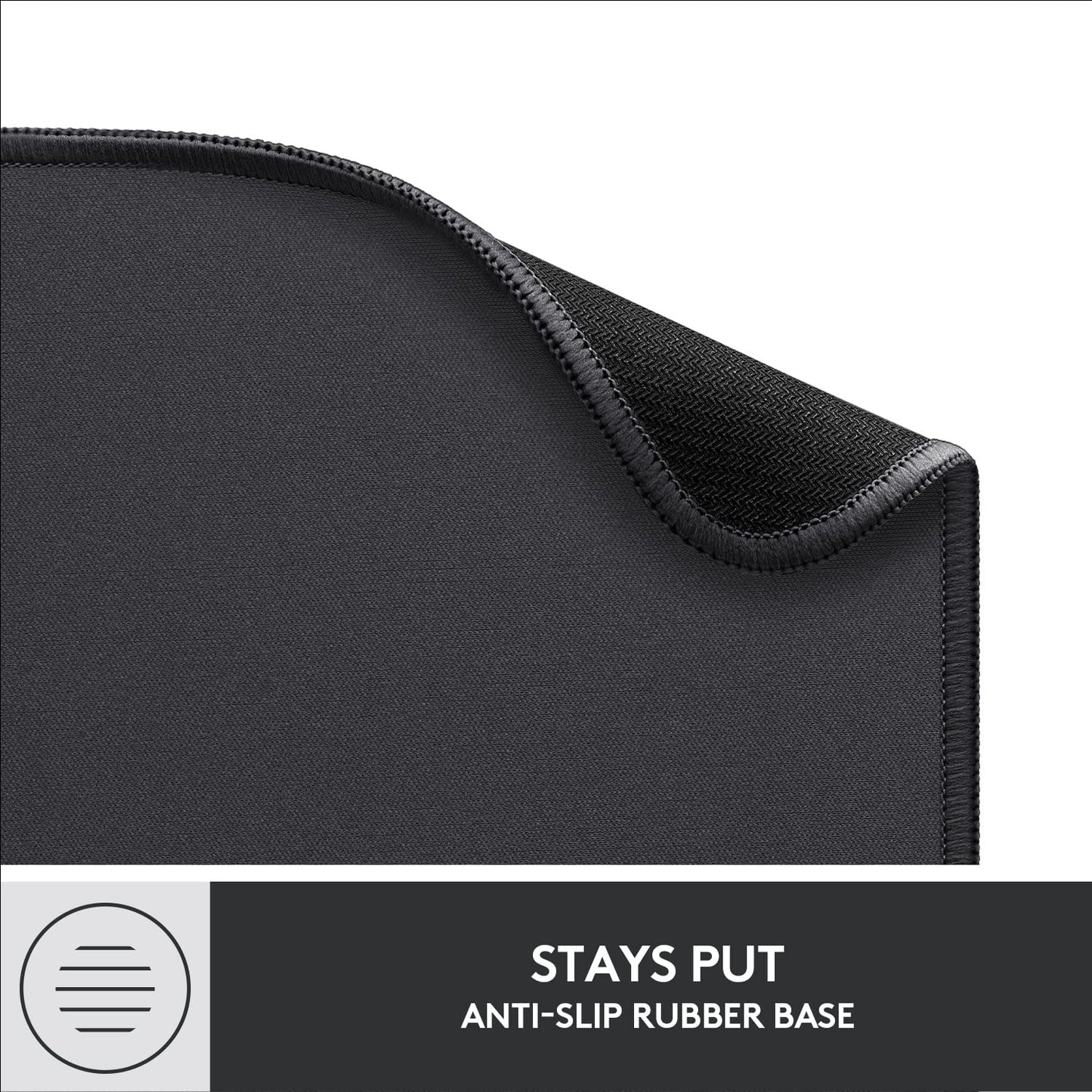 Logitech Mouse Pad - Studio Series, Computer Mouse Pad with Anti-Slip Rubber Base, Easy Gliding, Splash-Proof, Durable Materials, Portable, Fresh Modern Design - Gray - 956-000049