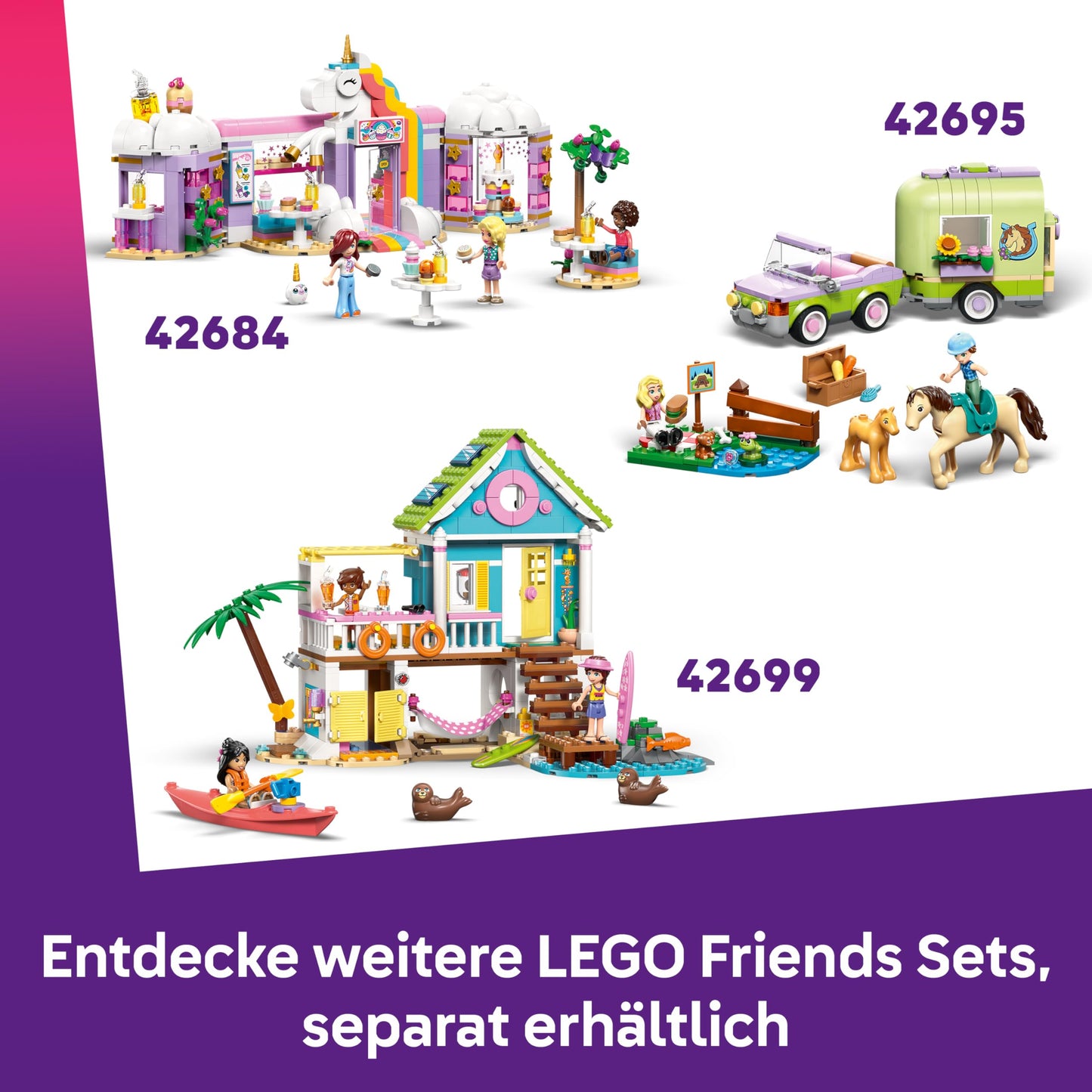 LEGO Friends Fun Day at the Water Park - Miniature Playset with Slide, 2 Minifigures, 4 Animal Figures and Animal Accessories - Children's Room Decoration - Birthday Gift for Girls Ages 6 and Up - 42676