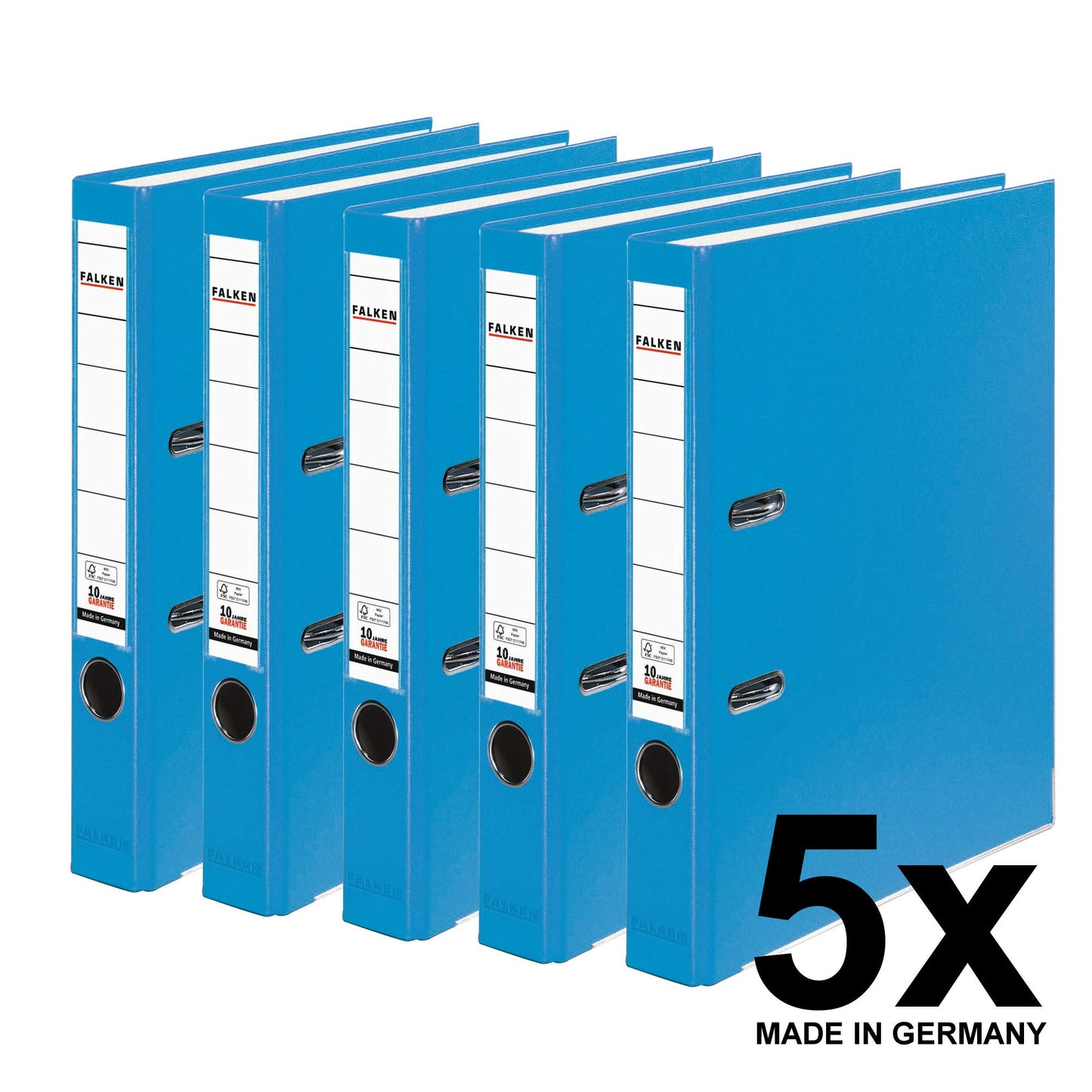 FALKEN 5x PP-Color plastic folder 5 cm narrow DIN A4 aqua - 15047980