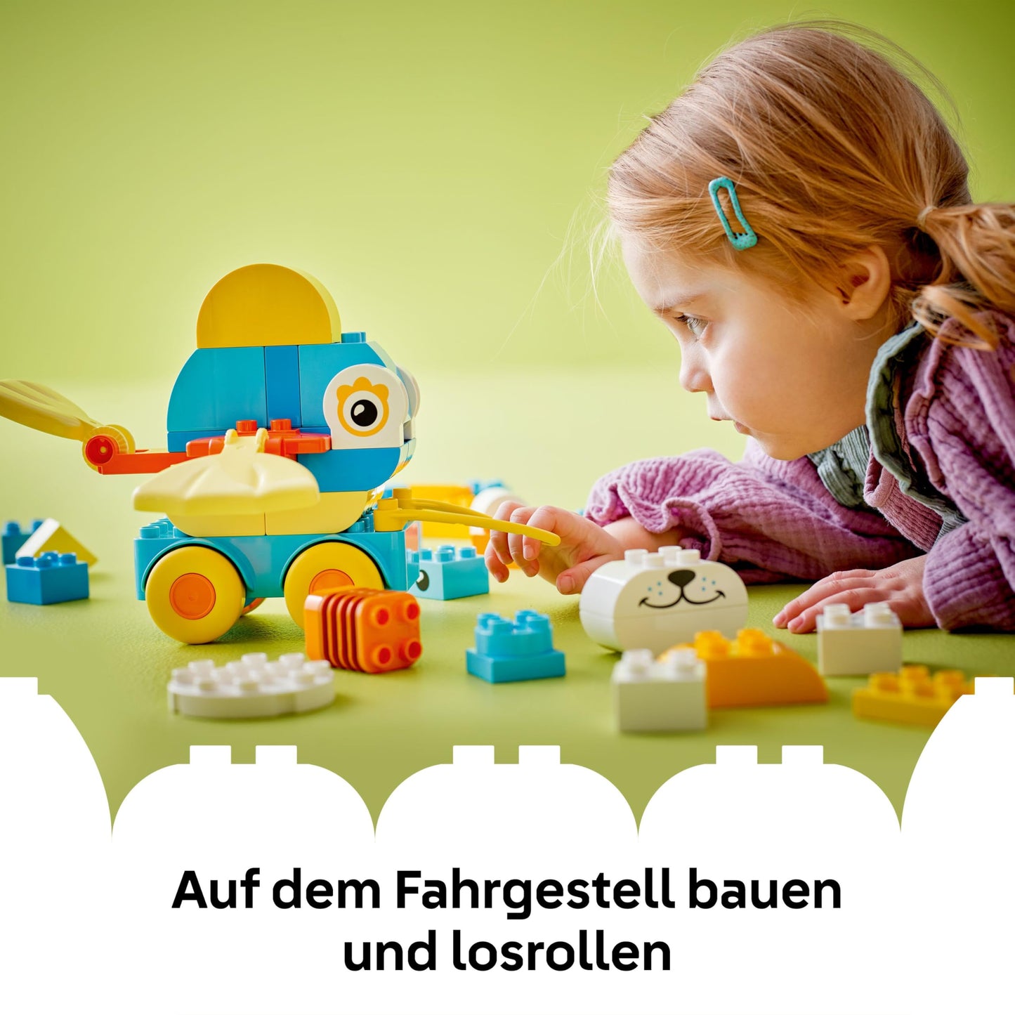 LEGO DUPLO Town Animals on Wheels 3-in-1 Set - Montessori Toy for Building Duck, Fish or Dog with Wheels and Pull Handle - Gift for Girls and Boys from 2 Years - 10448