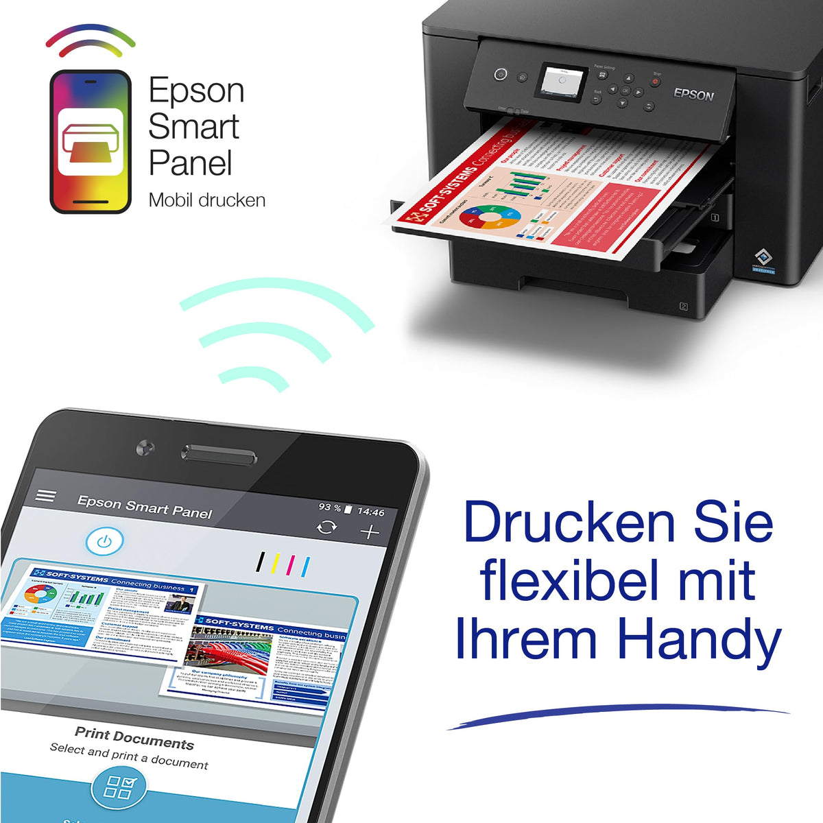 Epson WorkForce WF-7310DTW A3+ Inkjet Printer, wireless connection and double-sided printing - C11CH70402