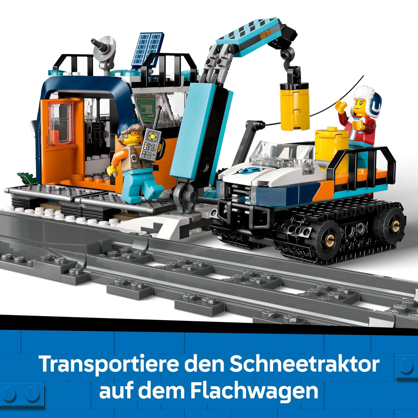 LEGO City Trains Arctic Polar Express - toy with remote-controlled train - snow plow, 22 track segments, 6 minifigures & rock slide function - gift for boys and girls aged 7 and up - 60470