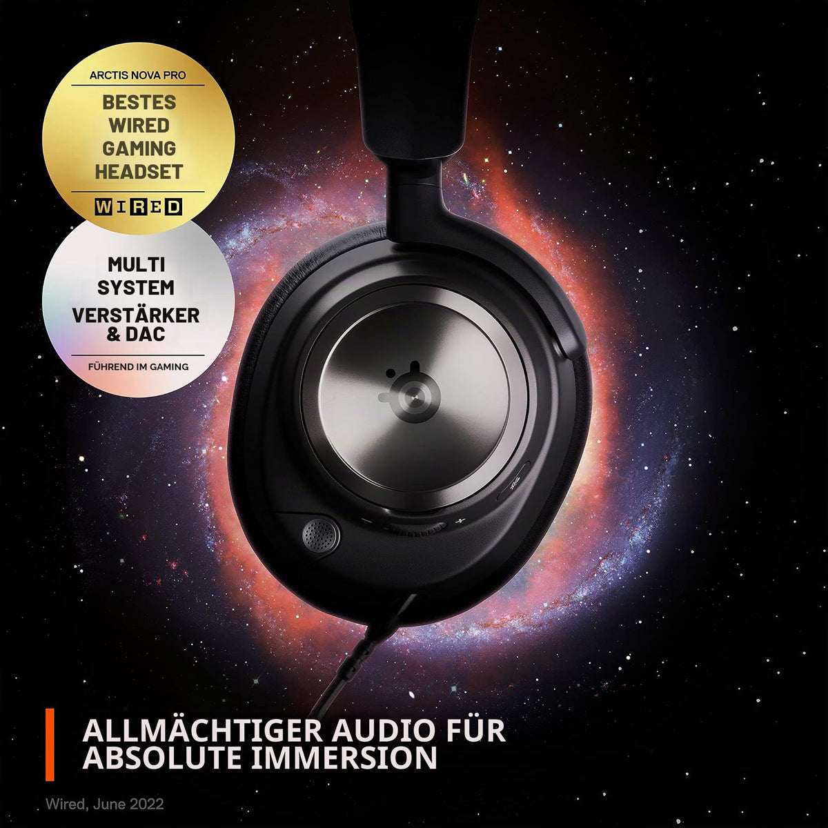 SteelSeries Arctis Nova Pro - Multi-System Gaming Headset (PC, PS5, Switch 2 & more) - Hi-Res Audio - GameDAC Gen 2 with ESS Sabre QuadDAC - 360° Surround Sound - ClearCast Gen 2 Microphone - 61527