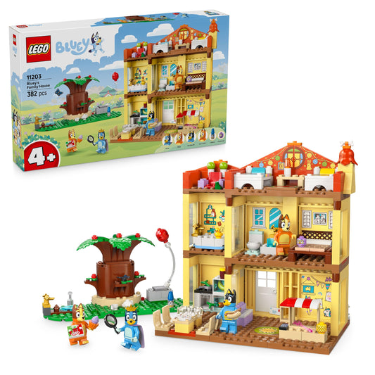 LEGO Bluey: Bluey's House - Modular toy with rooms, garden, 4 minifigures and accessories - Birthday gift for girls and boys aged 4 and up or fans of the TV series - 11203