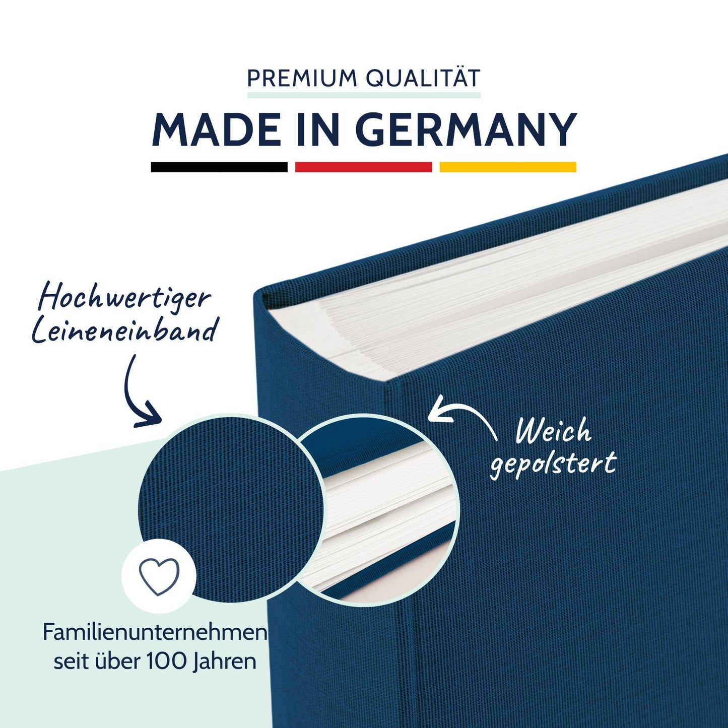 goldbuch 31711 photo album, Summertime, 30 x 31 cm, photo book with 100 white pages & glassine dividers, photo album made of linen, memory album, light blue