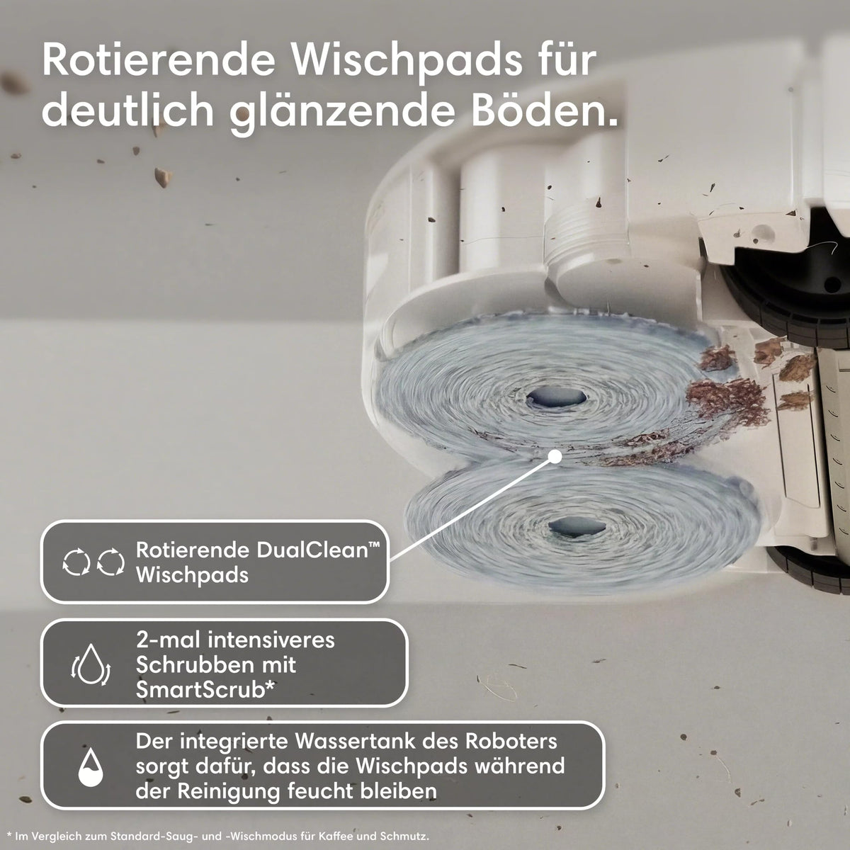 iRobot Roomba® Plus 575 Combo Robot + AutoWash™ Dock, 25Kpa, multifunctional dock, washes and dries the mopping pads at high temperature, Clearview LiDAR + camera, self-emptying, black - R285240