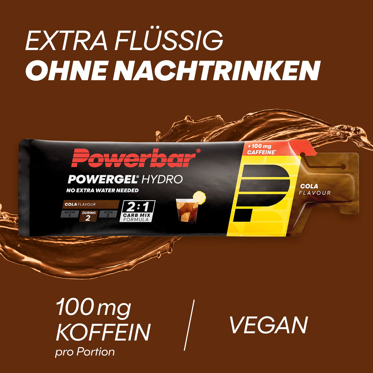 Powerbar PowerGel Hydro (24x67ml) Cola (cu cafeină) - Energie & Stamina - Gel de energie - 22040200