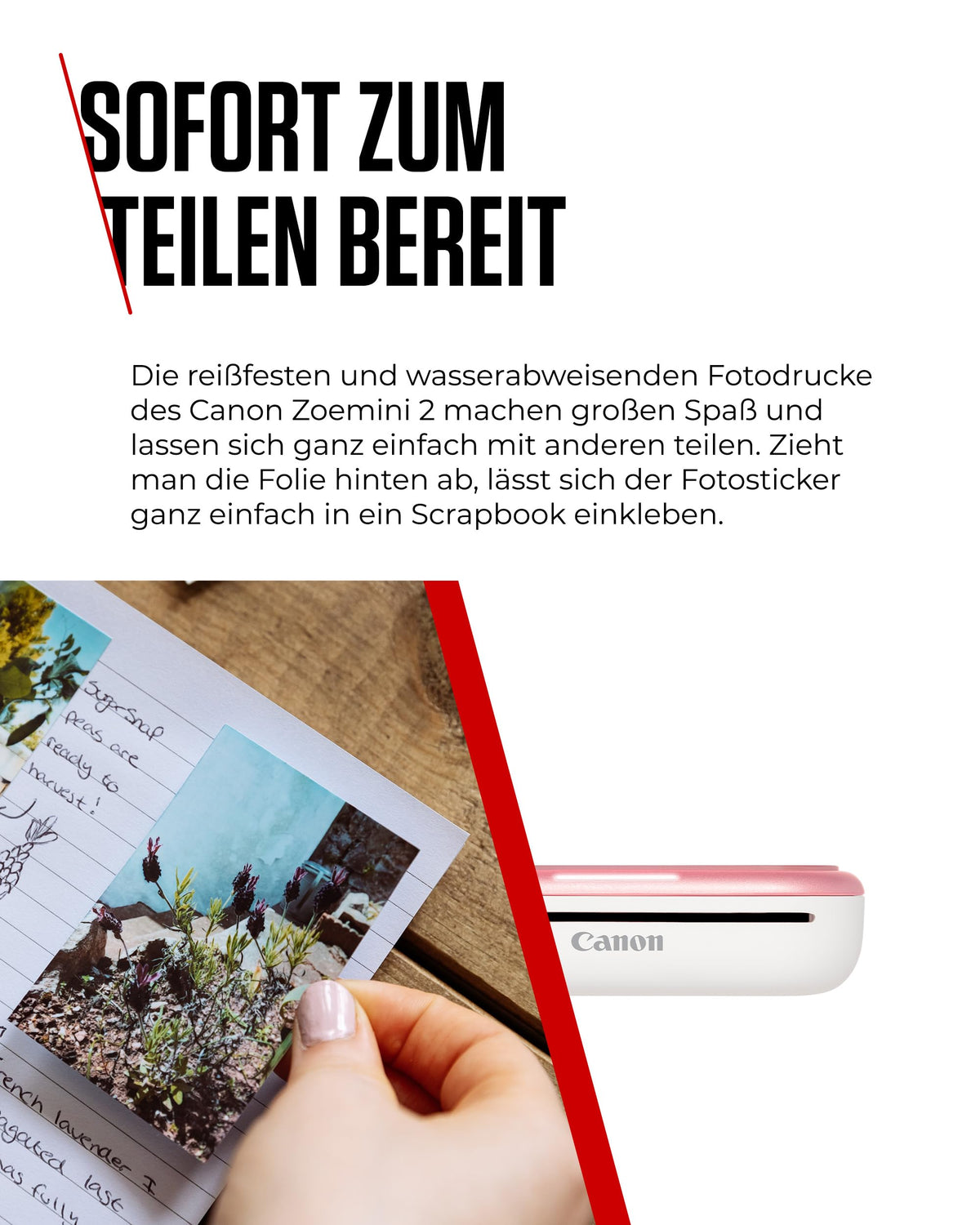 Canon ZOEMINI 2 Mini Photo Printer for Mobile, Bluetooth Thermal Printer - 5452C006