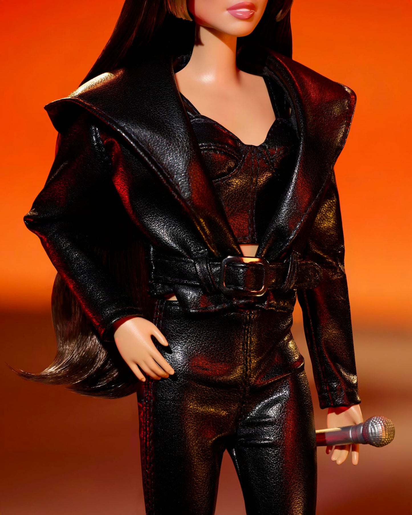 Barbie Signature Doll Poseable Miley Cyrus Collectible Figure in Faux Leather Outfit with Hood and High Heels, JJY06