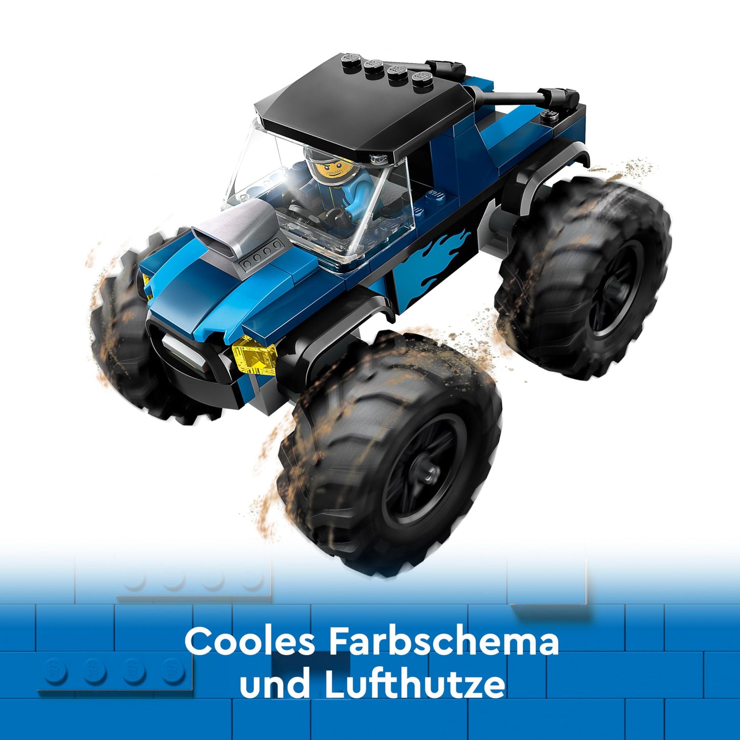 LEGO City Blue Monster Truck Toy for 5 Year Old Boys & Girls, Vehicle Set with Driver Minifigure, Creative Racing Car Toy for Kids, Birthday Gift Idea 60402
