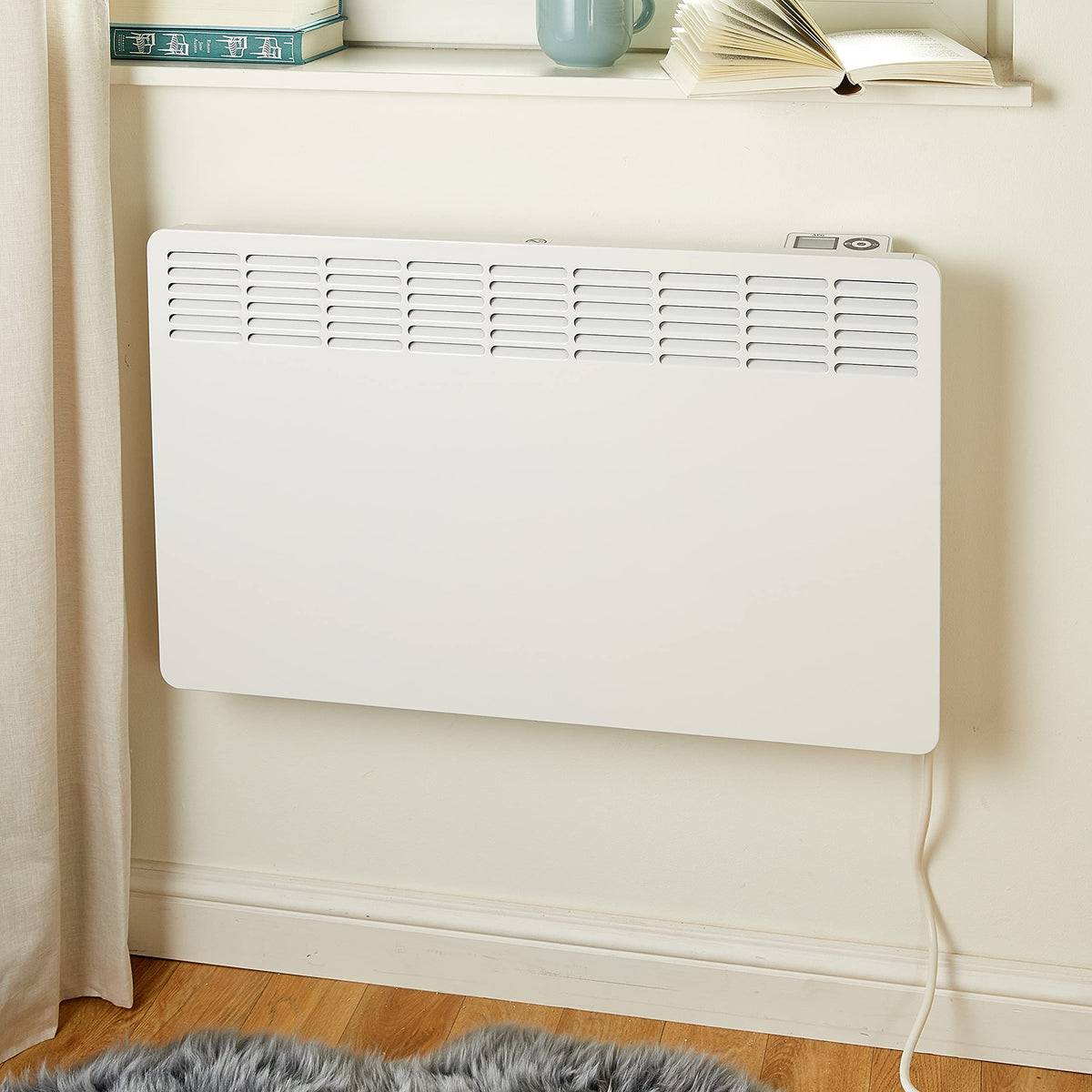 AEG Wall Convector WKL 2005 for approx. 20 m², 2000 W, 5-30 °C, wall-mounted, LC display, weekly timer, metal, Ecodesign 2018, 236535