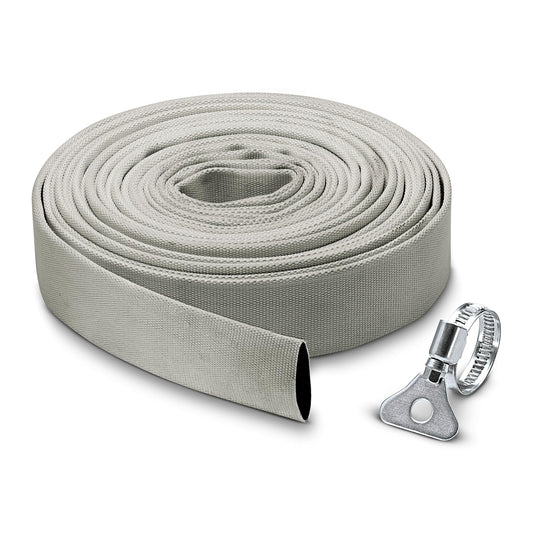 Kärcher Fabric Hose Set 1, 1/4 inch (10 m) with flexible fabric hose including stainless steel hose clamp for connection to submersible pumps. - 2.997-100.0