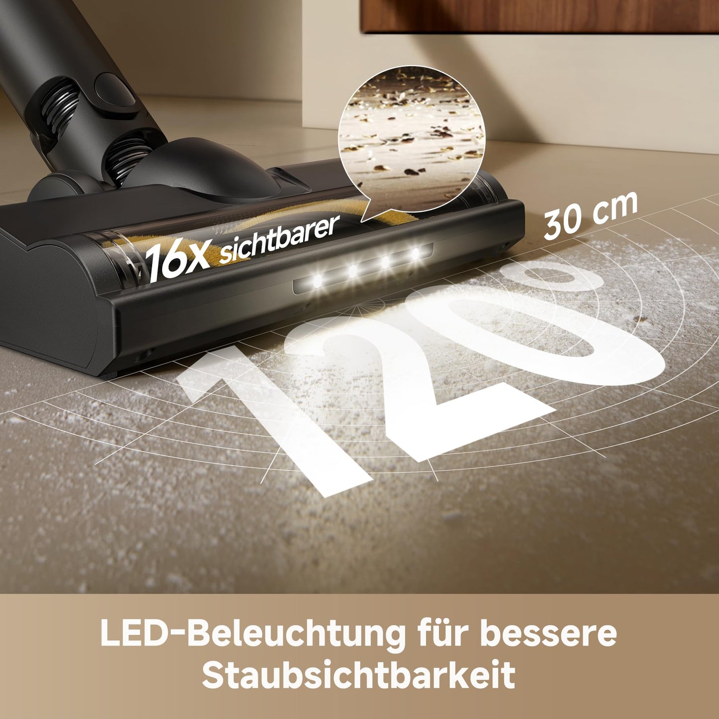 dreame R10s Lite-A cordless vacuum cleaner, LED display, flexible extension rod, 250 W / 25,000 Pa, up to 45 minutes, 0.5 l dust container, ONE-click dirt emptying, anti-tangle brush with light - VRV80A
