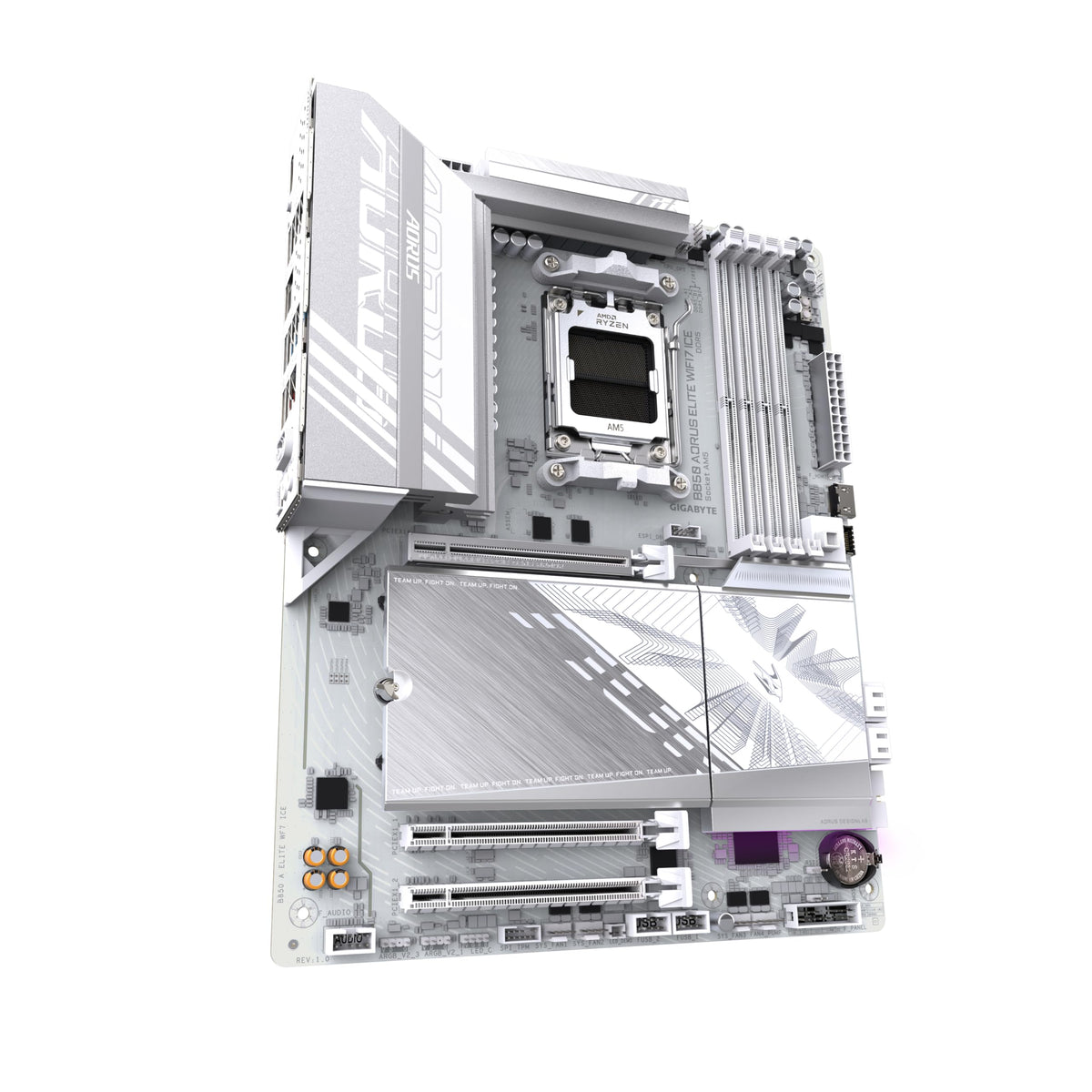 Placa de bază GIGABYTE B850 AORUS Elite WIFI7 - compatibilă cu procesoarele AMD Ryzen 9000 Serie, VRM digital cu 14+2+2 faze, suport pentru memorie DDR5 de până la 8200MHz (OC), 1xPCIe 5.0 + 2xPCIe 4.0 M.2, LAN de 2,5, WiFi 7, USB 3.2 Gen 2x2.
