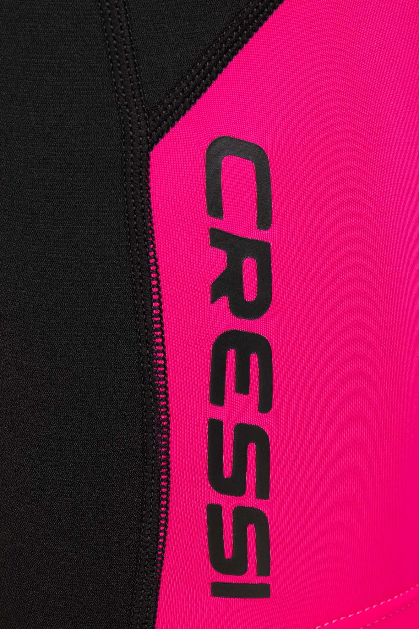 Cressi Shorty 2mm children's wetsuit - children's swimming suit with UV, cold protection, jellyfish protection - swimming suit for girls and boys - black/pink - 7/8 years - DG003105