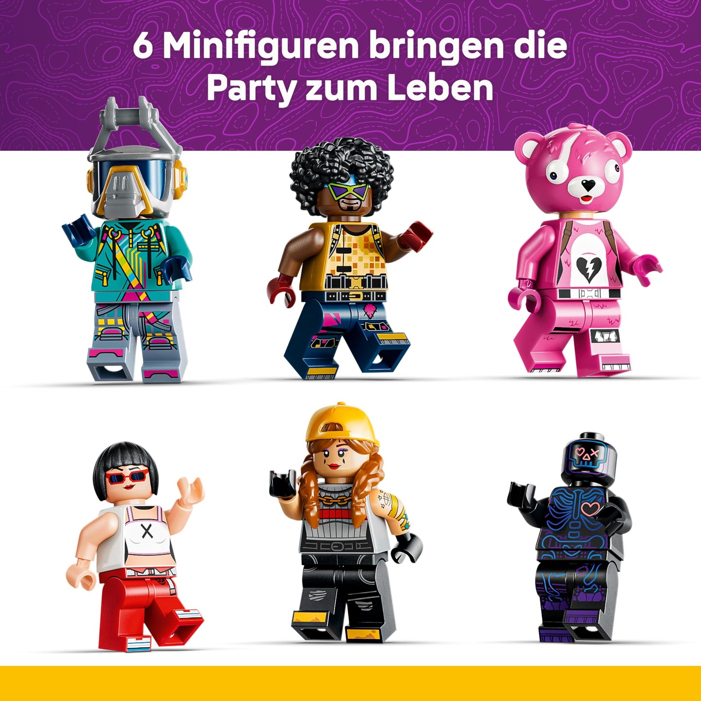 LEGO Fortnite Rave Cave - Interactive toy with theme park model and 6 minifigures - Room decoration for children - Gaming gift for boys, girls and teenagers aged 12 and up - 77082