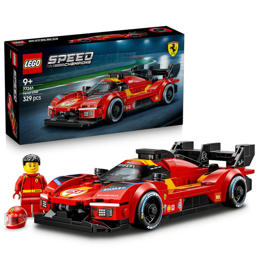 LEGO Speed Champions Ferrari 499P - racing car toy - mint model building with driver minifigure to collect - motorsport gift for boys aged 9 and up and fans - 77261