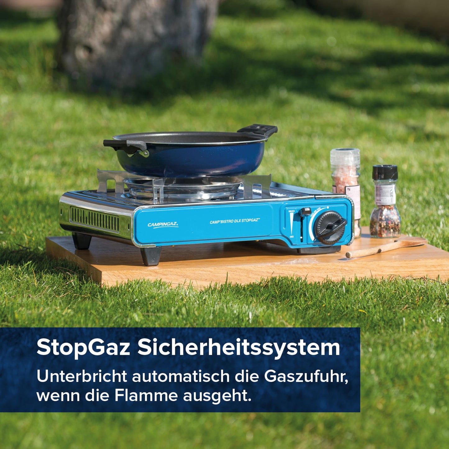 Campingaz Camp'Bistro DLX Stopgaz camping stove, blue - 2000039195