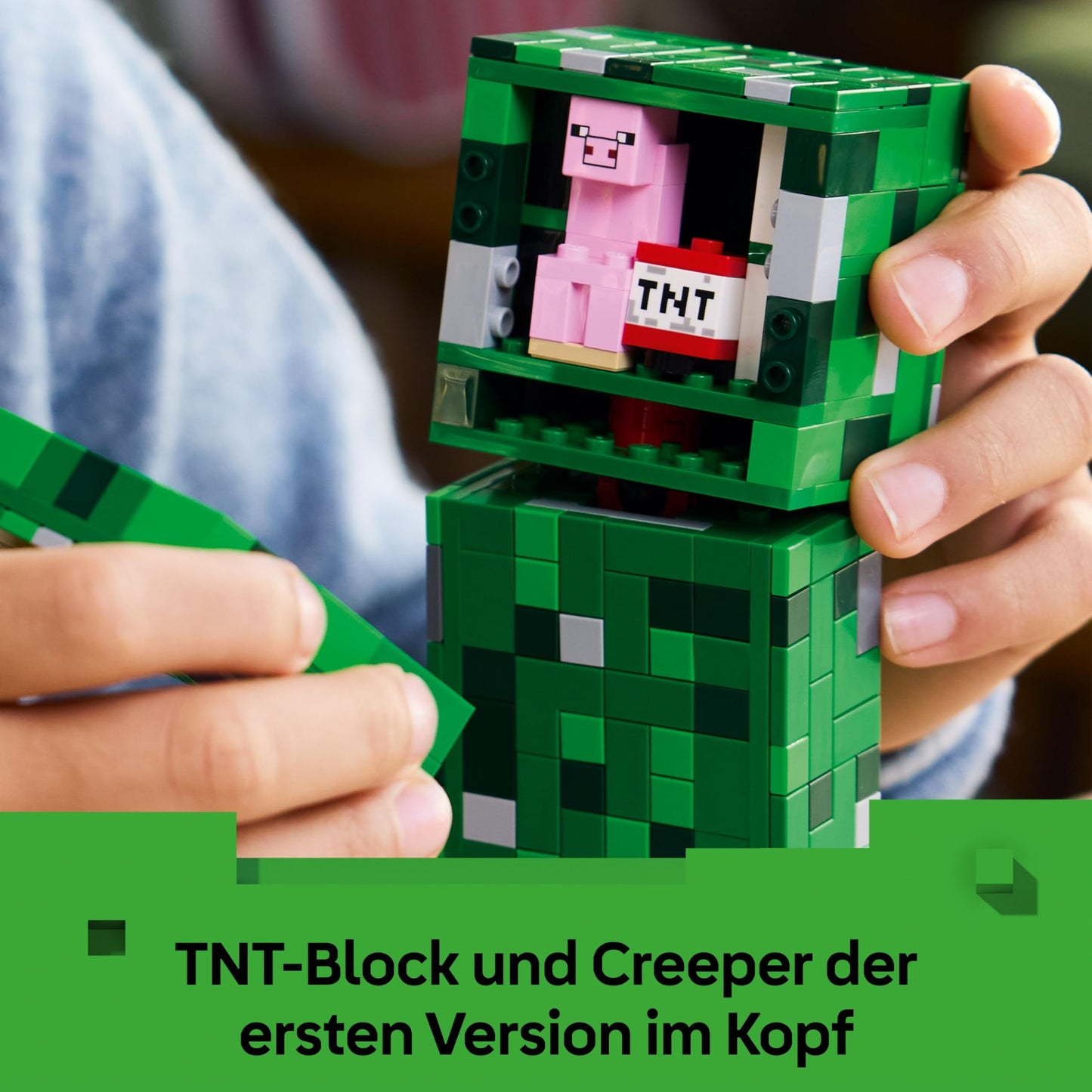 LEGO Minecraft The Creeper - gamer toy - movable action figure - interactive play set with TNT element - children's DIY decoration - gaming gift for boys, girls and teenagers aged 10 and over - 21276