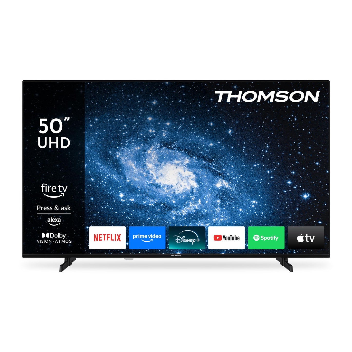 Thomson 50 inch (126 cm) 4K UHD Smart Fire TV, Alexa voice control, triple tuner (DVB-T/T2/C/S/S2), Dolby Vision, Dolby Atmos, HDR10, AirPlay, HDMI 2.1, WiFi, Bluetooth, 50UF4S35