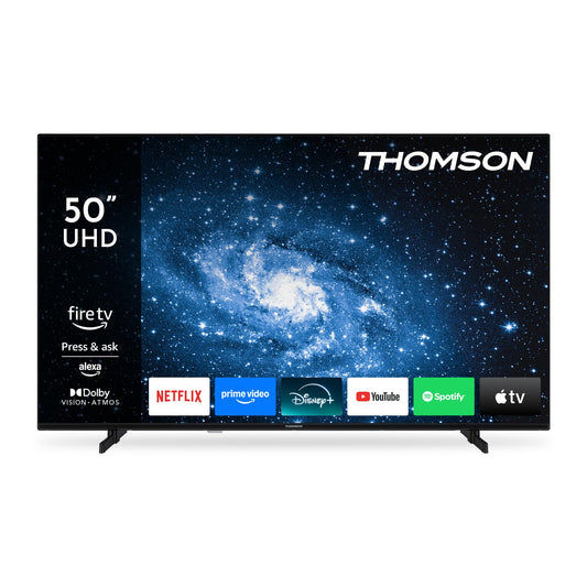 Thomson 50 inch (126 cm) 4K UHD Smart Fire TV, Alexa voice control, triple tuner (DVB-T/T2/C/S/S2), Dolby Vision, Dolby Atmos, HDR10, AirPlay, HDMI 2.1, WiFi, Bluetooth, 50UF4S35