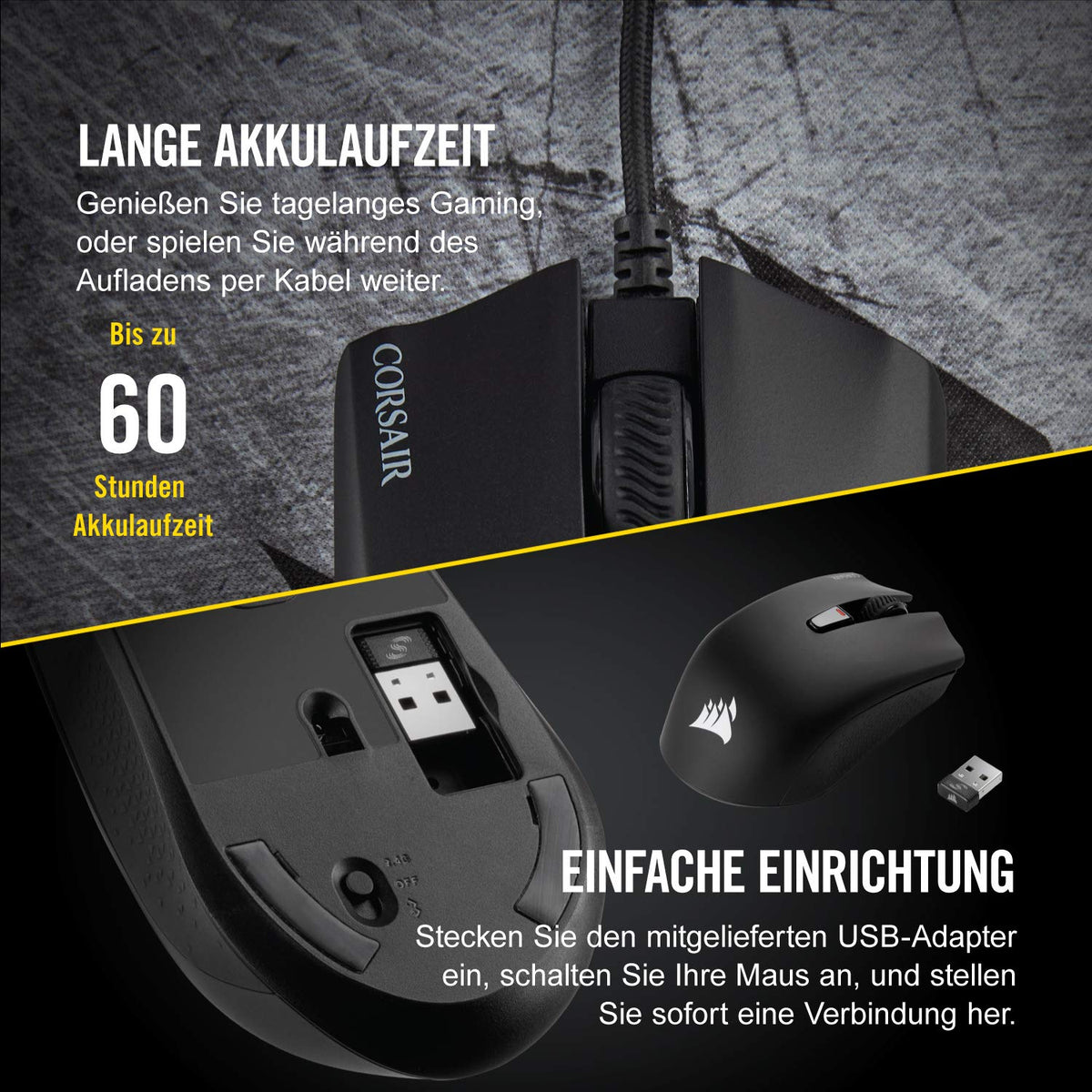 Corsair Harpoon Wireless RGB Lightweight FPS/MOBA Gaming Mouse - 10,000 DPI - 6 Programmable Buttons - Low-Latency Bluetooth - iCUE Compatible - PC, Mac, PS5, PS4, Xbox - Black - CH-9311011-EU