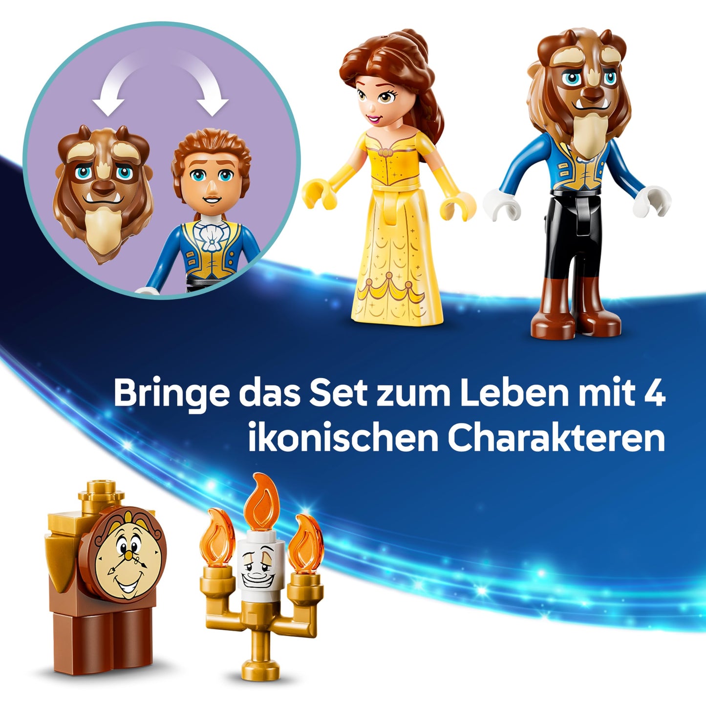 LEGO ǀ Disney Princess The Enchanted Castle of Belle and the Beast - including 2 mini dolls and Lumière figure - gift for girls aged 5 and up and fans of Beauty and the Beast - 43289