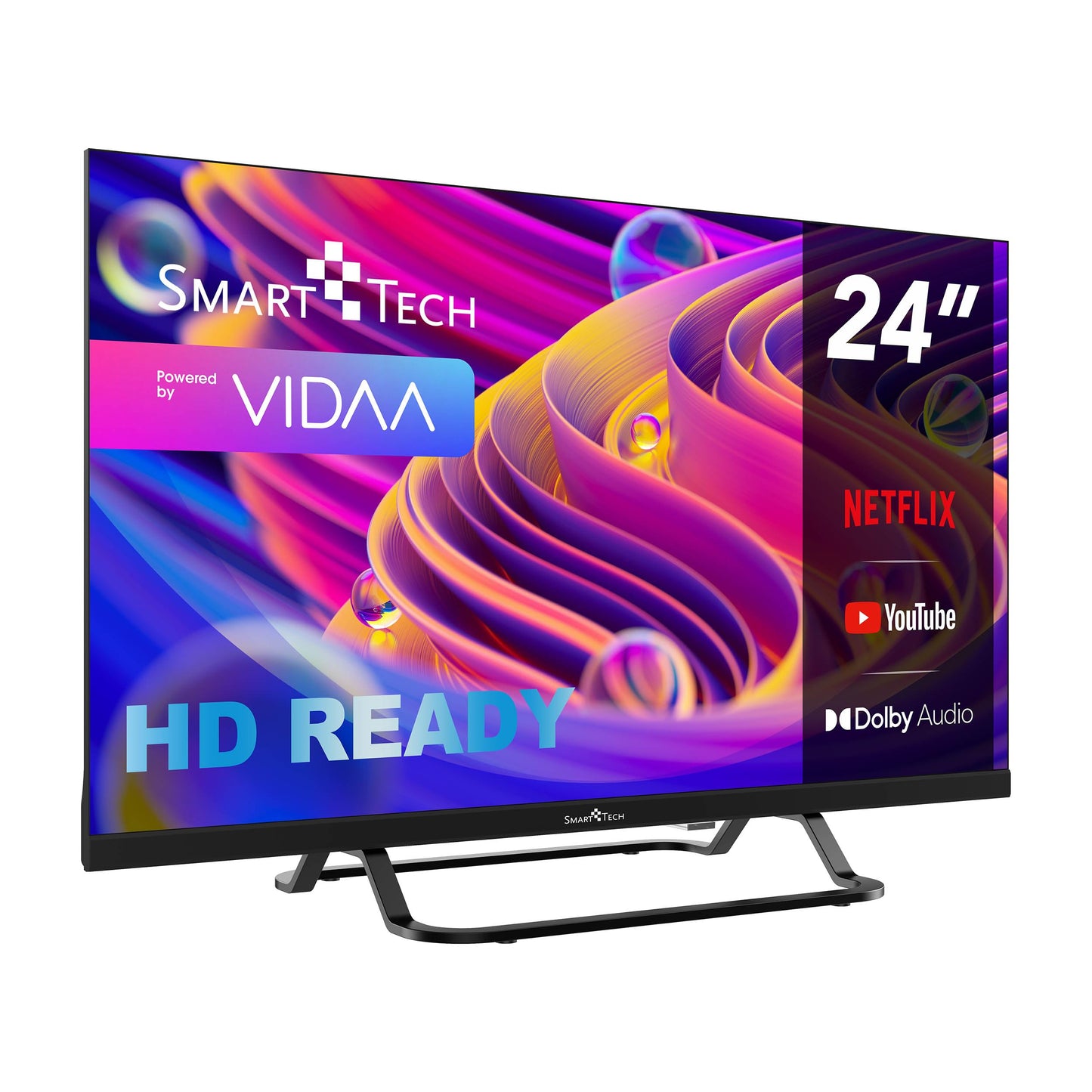 Smart Tech TV LED HD 24' (60 cm) 24HV02V VIDAA 3xHDMI 2xUSB Hotel Mode, Netflix, YouTube, Video, Disney+ - 24hv02v