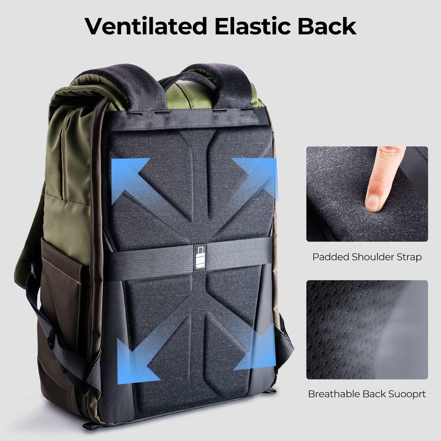 K&F CONCEPT camera backpack 20L, large photo backpack 15.6 inch laptop compartment - KF13.087AV2