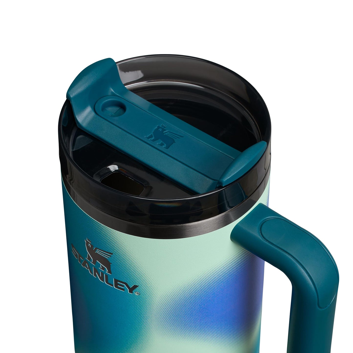STANLEY 1913 Quencher H2.0 Flowstate Drinking Bottle with Straw 1.2L - Thermo Mug Cools 11 Hours - 48 Hours Ice Cooled - Thermos Bottle BPA Free - Stainless Steel Drinking Cup - Coastal Teal Motion - 100000115754